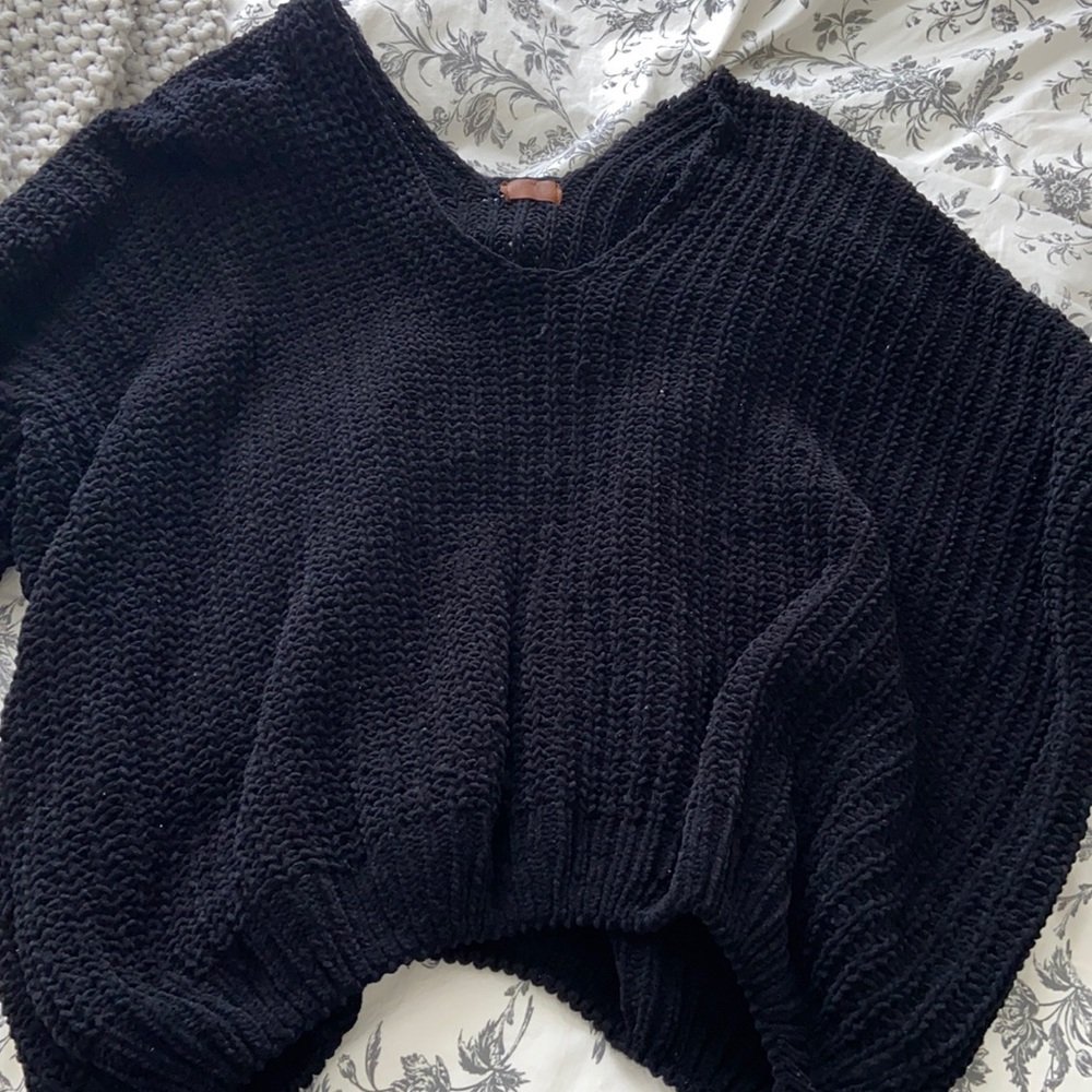 black oversized sweater